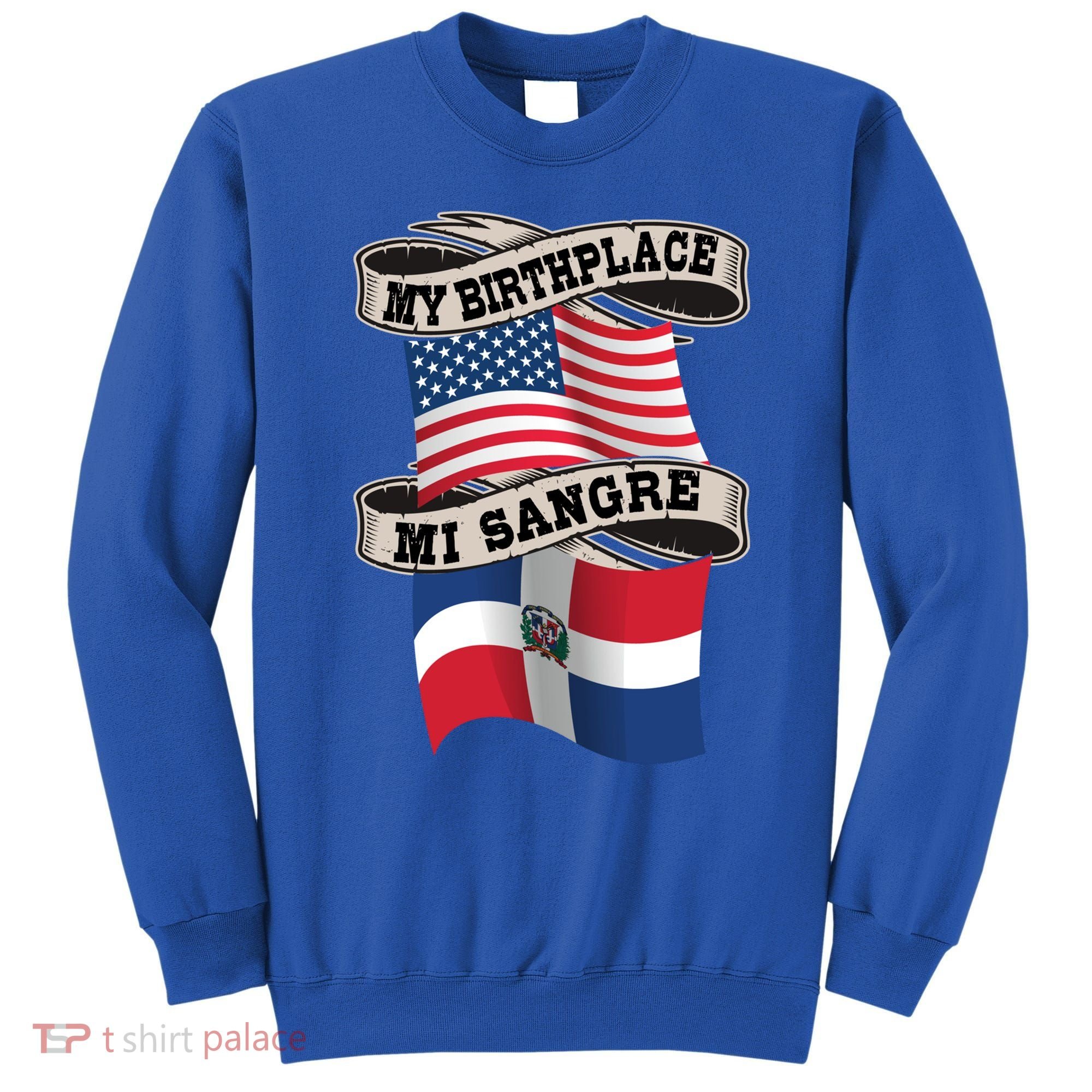 Dominican American Flag Half American Half Dominican Roots Gift Sweatshirt