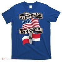 Dominican American Flag Half American Half Dominican Roots Gift T-Shirt thumb 0