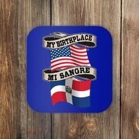 Dominican American Flag Half American Half Dominican Roots Gift Coaster thumb 0