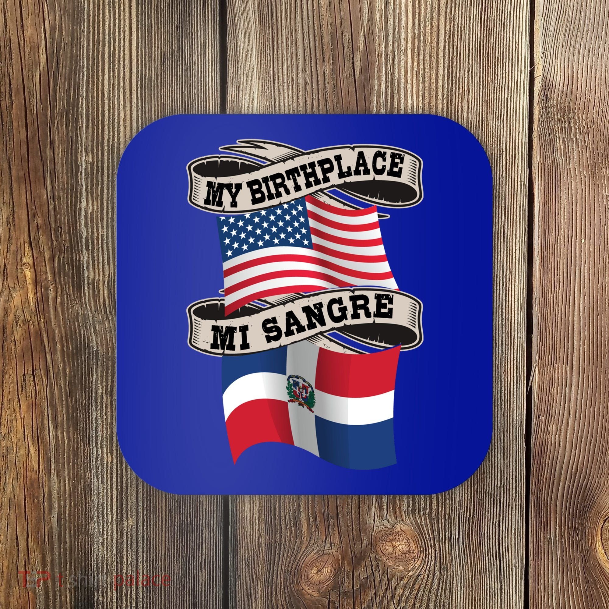 Dominican American Flag Half American Half Dominican Roots Gift Coaster