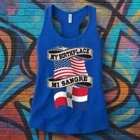 Dominican American Flag Half American Half Dominican Roots Gift Women's Tank Top thumb 3