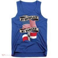 Dominican American Flag Half American Half Dominican Roots Gift Tank Top thumb 0