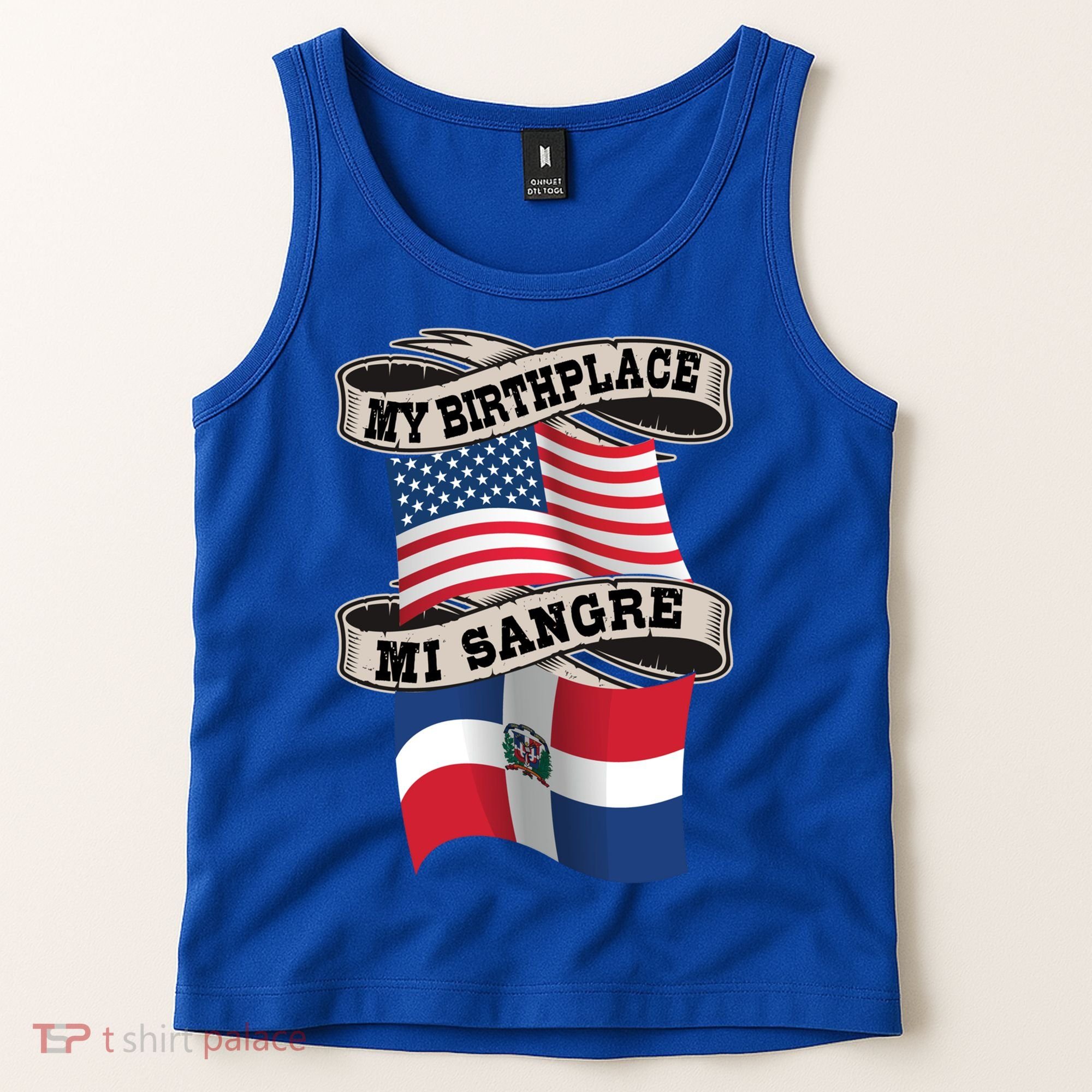 Dominican American Flag Half American Half Dominican Roots Gift Tank Top