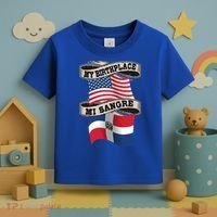 Dominican American Flag Half American Half Dominican Roots Gift Toddler T-Shirt thumb 3