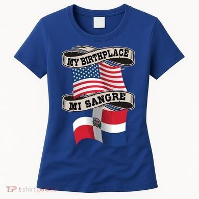 Dominican American Flag Half American Half Dominican Roots Gift Women's T-Shirt