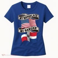 Dominican American Flag Half American Half Dominican Roots Gift Women's T-Shirt thumb 0