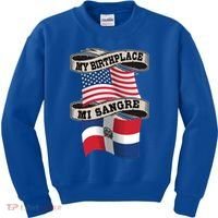 Dominican American Flag Half American Half Dominican Roots Gift Kids Sweatshirt thumb 0