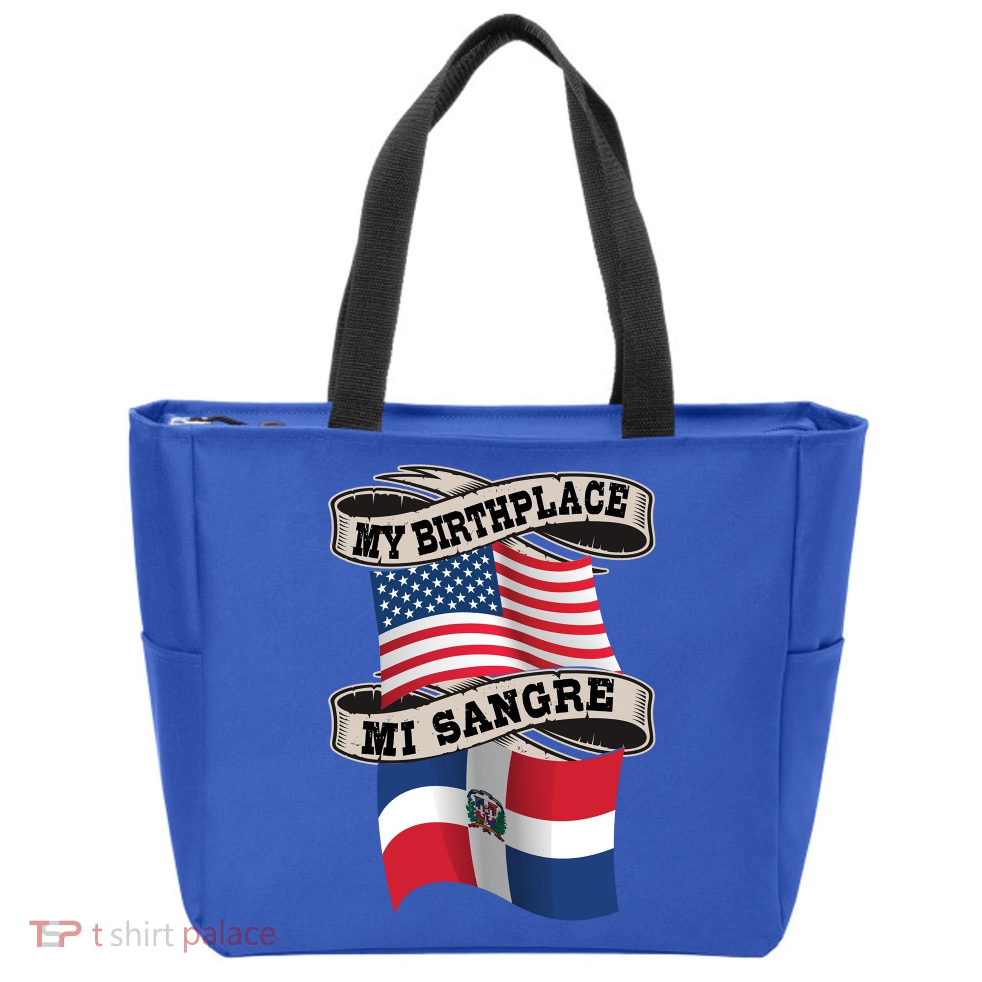 Dominican American Flag Half American Half Dominican Roots Gift Tote Bag