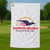 DeSantis Airlines Funny Political Meme DeSantis Airlines Ron DeSantis Golf Towel thumb 1
