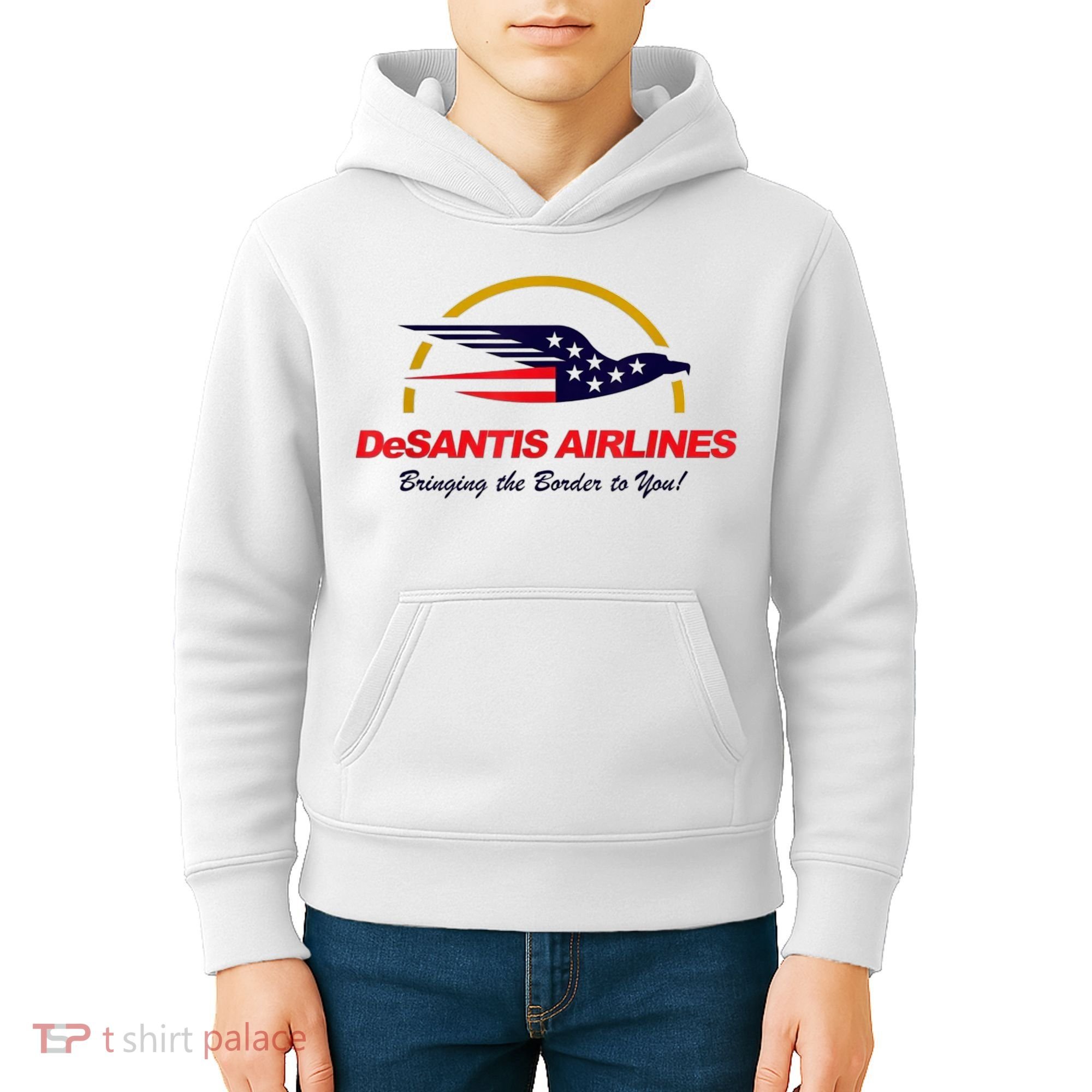 DeSantis Airlines Funny Political Meme DeSantis Airlines Ron DeSantis Kids Hoodie