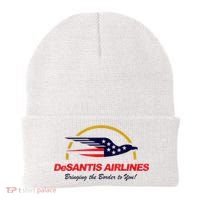 DeSantis Airlines Funny Political Meme Ron DeSantis Beanie thumb 0