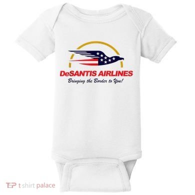 DeSantis Airlines Funny Political Meme Ron DeSantis Baby Bodysuit