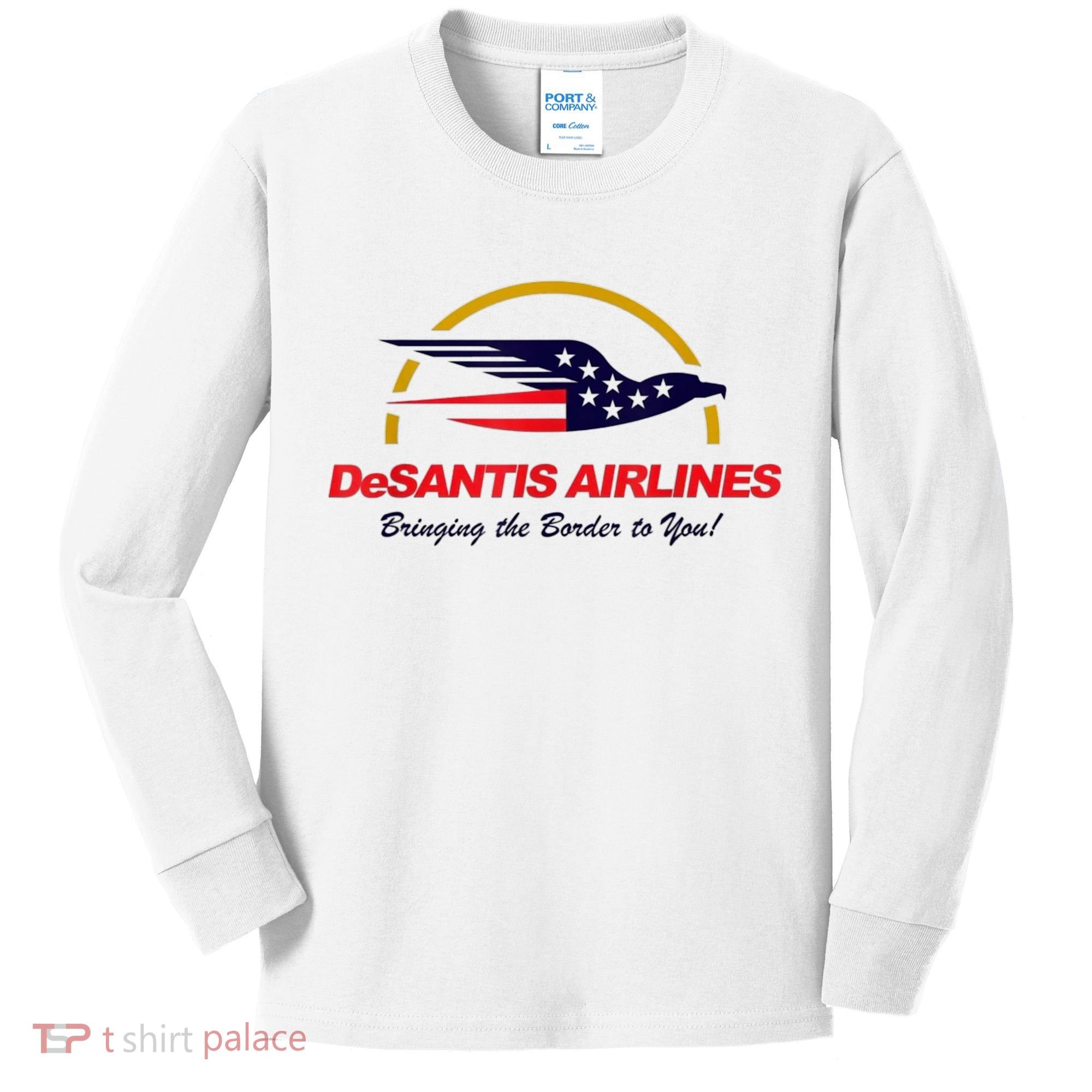 DeSantis Airlines Funny Political Meme Ron DeSantis Kids Long Sleeve Shirt