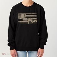 Distressed American Flag Ar15 Gift For Gun Lovers Ar15 Gift Women's Sweatshirt thumb 0
