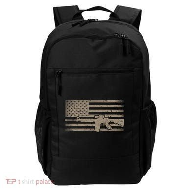 Distressed American Flag Ar15 Gift For Gun Lovers Ar15 Gift Backpack