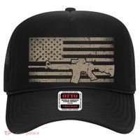 Distressed American Flag Ar15 Gift For Gun Lovers Ar15 Gift Hat thumb 0