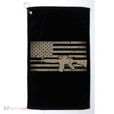 Distressed American Flag Ar15 Gift For Gun Lovers Ar15 Gift Golf Towel