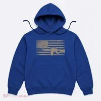 Distressed American Flag Ar15 Gift For Gun Lovers Ar15 Gift Hoodie thumb 0