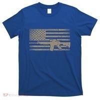 Distressed American Flag Ar15 Gift For Gun Lovers Ar15 Gift T-Shirt thumb 0