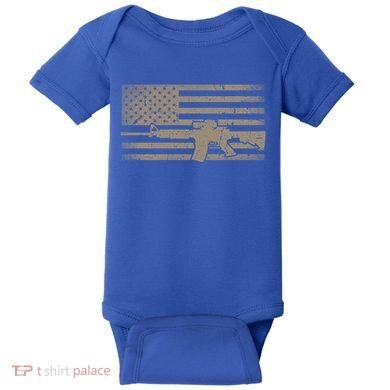 Distressed American Flag Ar15 Gift For Gun Lovers Ar15 Gift Baby Bodysuit