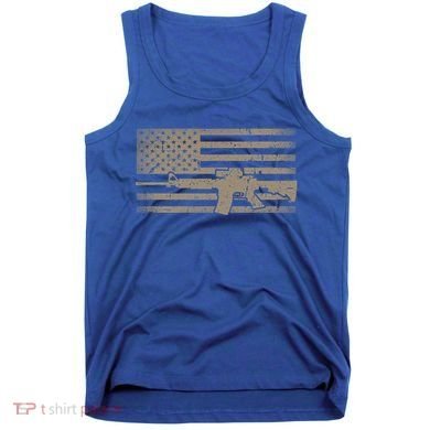 Distressed American Flag Ar15 Gift For Gun Lovers Ar15 Gift Tank Top