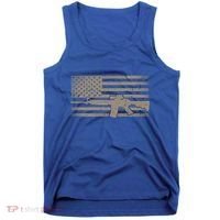 Distressed American Flag Ar15 Gift For Gun Lovers Ar15 Gift Tank Top thumb 0