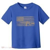 Distressed American Flag Ar15 Gift For Gun Lovers Ar15 Gift Toddler T-Shirt thumb 0