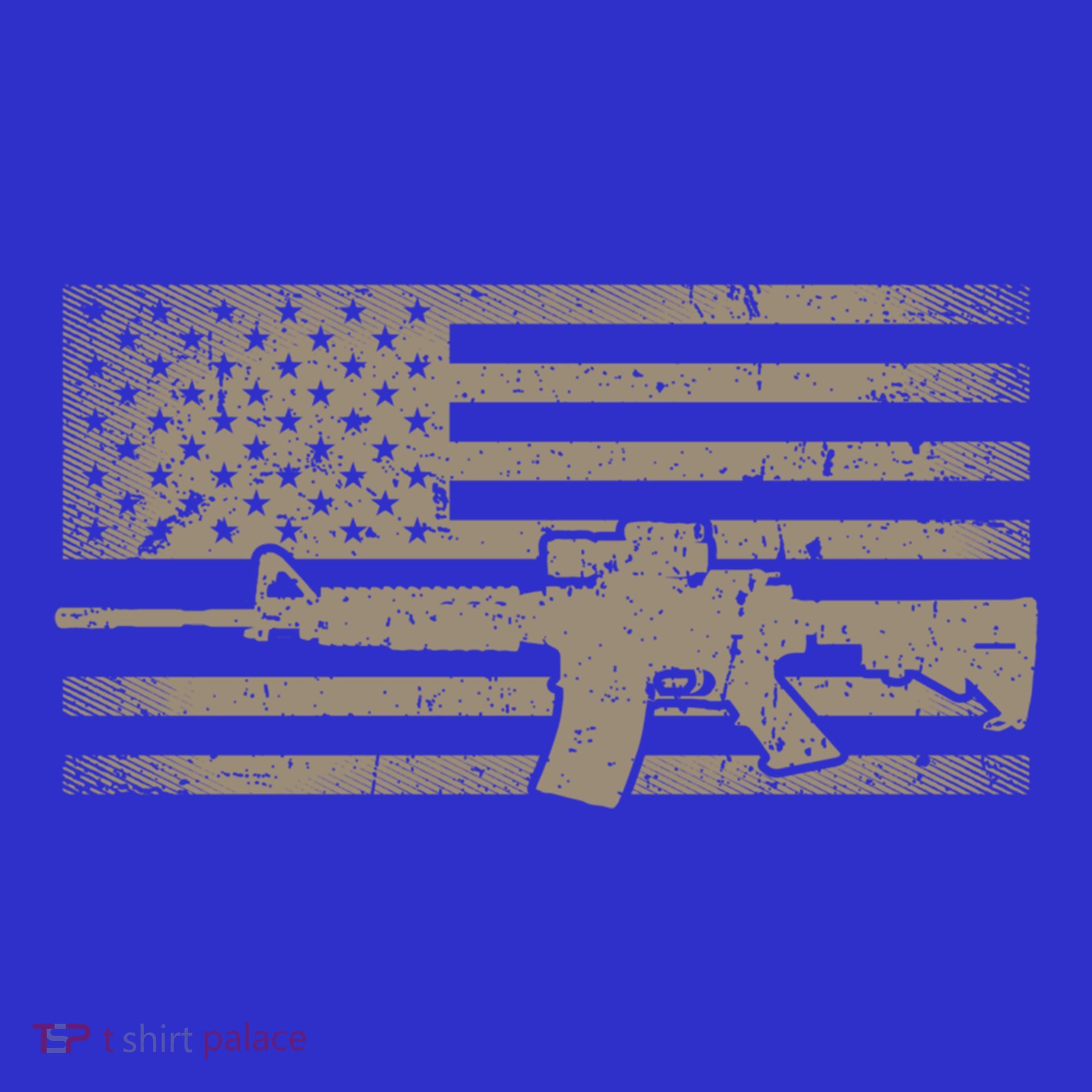 Distressed American Flag Ar15 Gift For Gun Lovers Ar15 Gift Women's T-Shirt