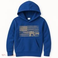 Distressed American Flag Ar15 Gift For Gun Lovers Ar15 Gift Kids Hoodie thumb 0