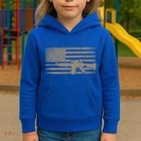 Distressed American Flag Ar15 Gift For Gun Lovers Ar15 Gift Kids Hoodie thumb 3