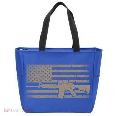 Distressed American Flag Ar15 Gift For Gun Lovers Ar15 Gift Tote Bag