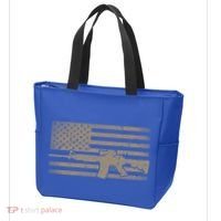 Distressed American Flag Ar15 Gift For Gun Lovers Ar15 Gift Tote Bag thumb 3