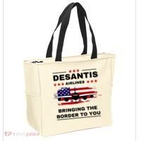DeSantis Airlines Funny Political Meme Ron DeSantis USA Flag Tote Bag thumb 2