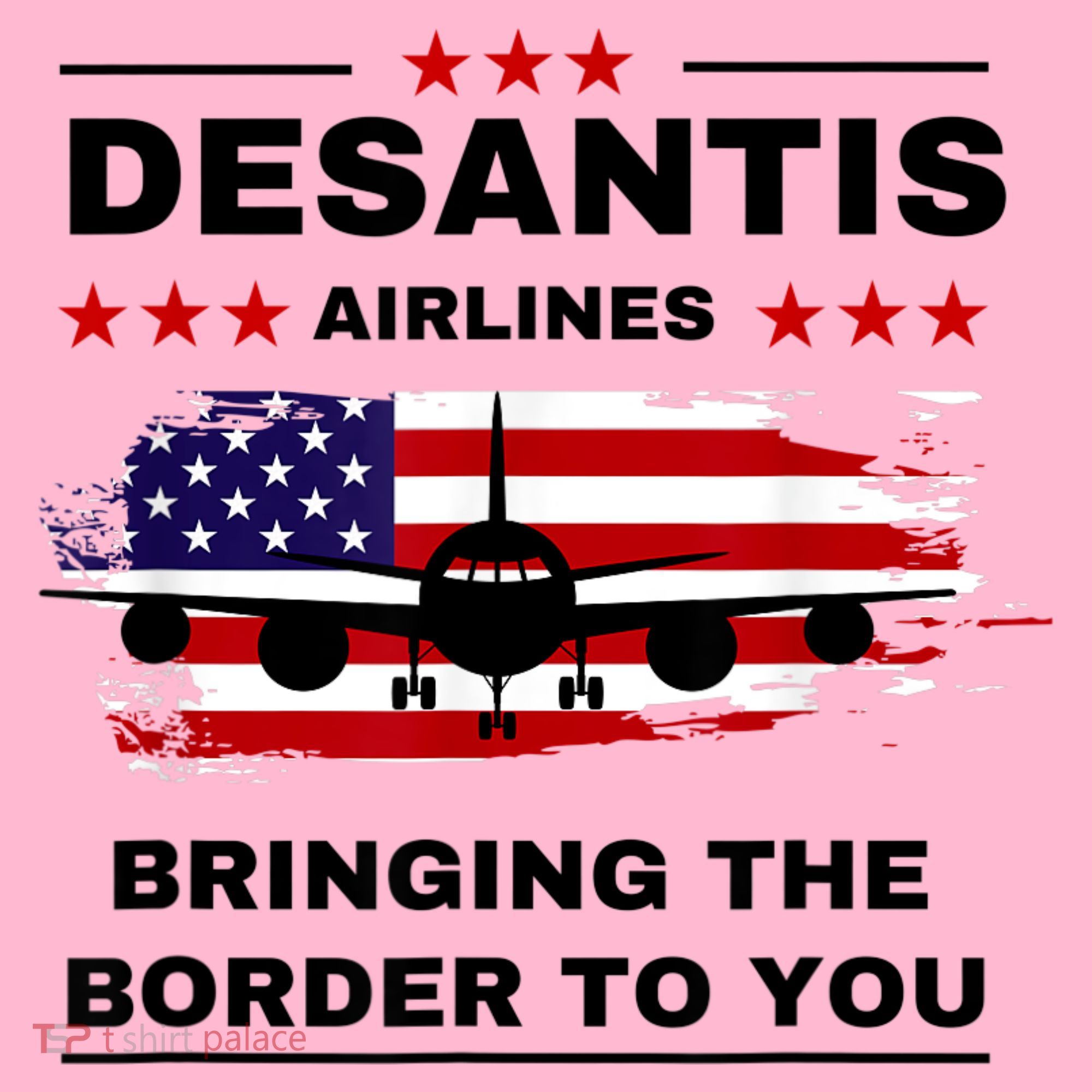 DeSantis Airlines Funny Political Meme Ron DeSantis USA Flag Coaster