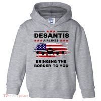 DeSantis Airlines Funny Political Meme Ron DeSantis USA Flag Toddler Hoodie thumb 0