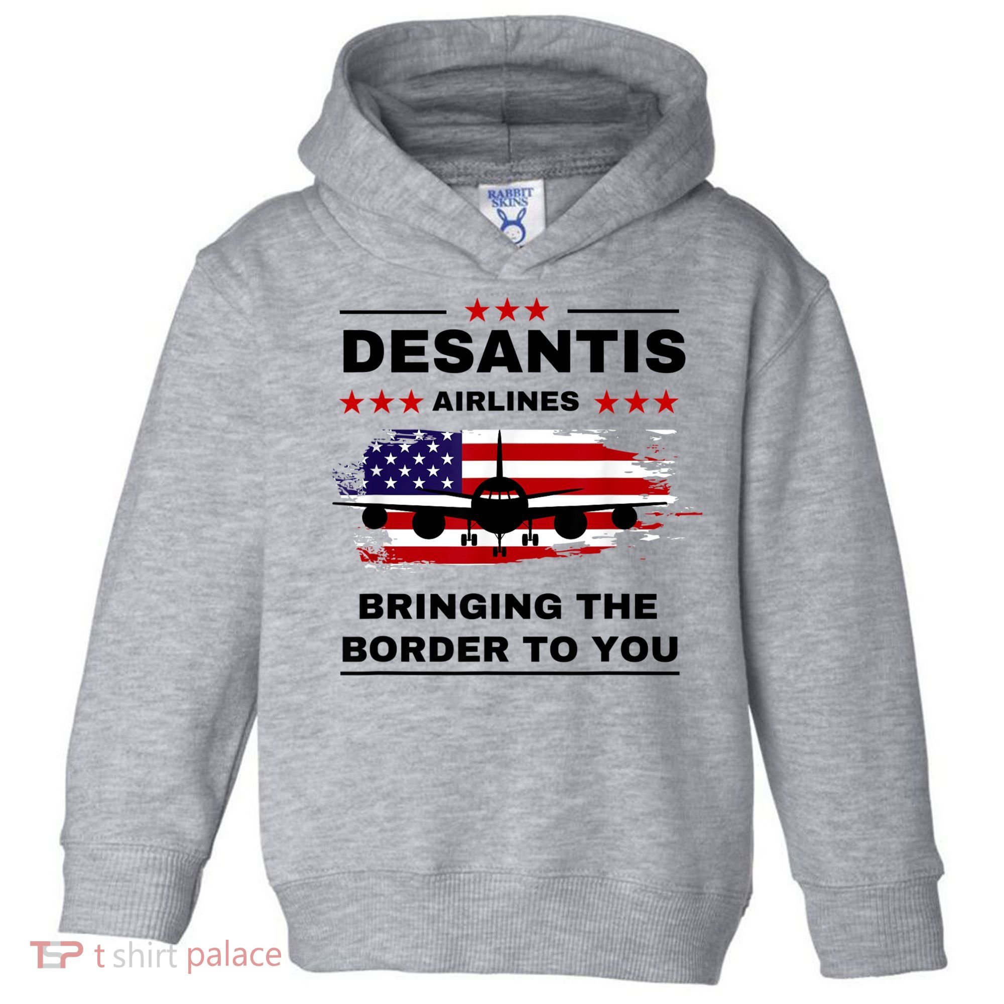 DeSantis Airlines Funny Political Meme Ron DeSantis USA Flag Toddler Hoodie