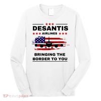 DeSantis Airlines Funny Political Meme Ron DeSantis USA Flag Long Sleeve Shirt thumb 0