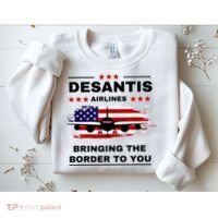 DeSantis Airlines Funny Political Meme Ron DeSantis USA Flag Sweatshirt thumb 2