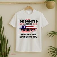 DeSantis Airlines Funny Political Meme Ron DeSantis USA Flag T-Shirt thumb 2