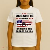 DeSantis Airlines Funny Political Meme Ron DeSantis USA Flag T-Shirt thumb 4