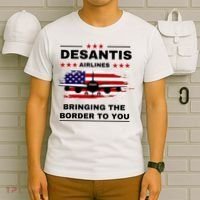 DeSantis Airlines Funny Political Meme Ron DeSantis USA Flag T-Shirt thumb 6