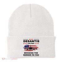 DeSantis Airlines Funny Political Meme Ron DeSantis USA Flag Beanie thumb 0