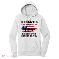 DeSantis Airlines Funny Political Meme Ron DeSantis USA Flag Women's Hoodie thumb 0