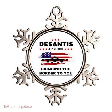 DeSantis Airlines Funny Political Meme Ron DeSantis USA Flag Ornament