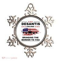 DeSantis Airlines Funny Political Meme Ron DeSantis USA Flag Ornament thumb 0