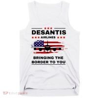 DeSantis Airlines Funny Political Meme Ron DeSantis USA Flag Tank Top thumb 0