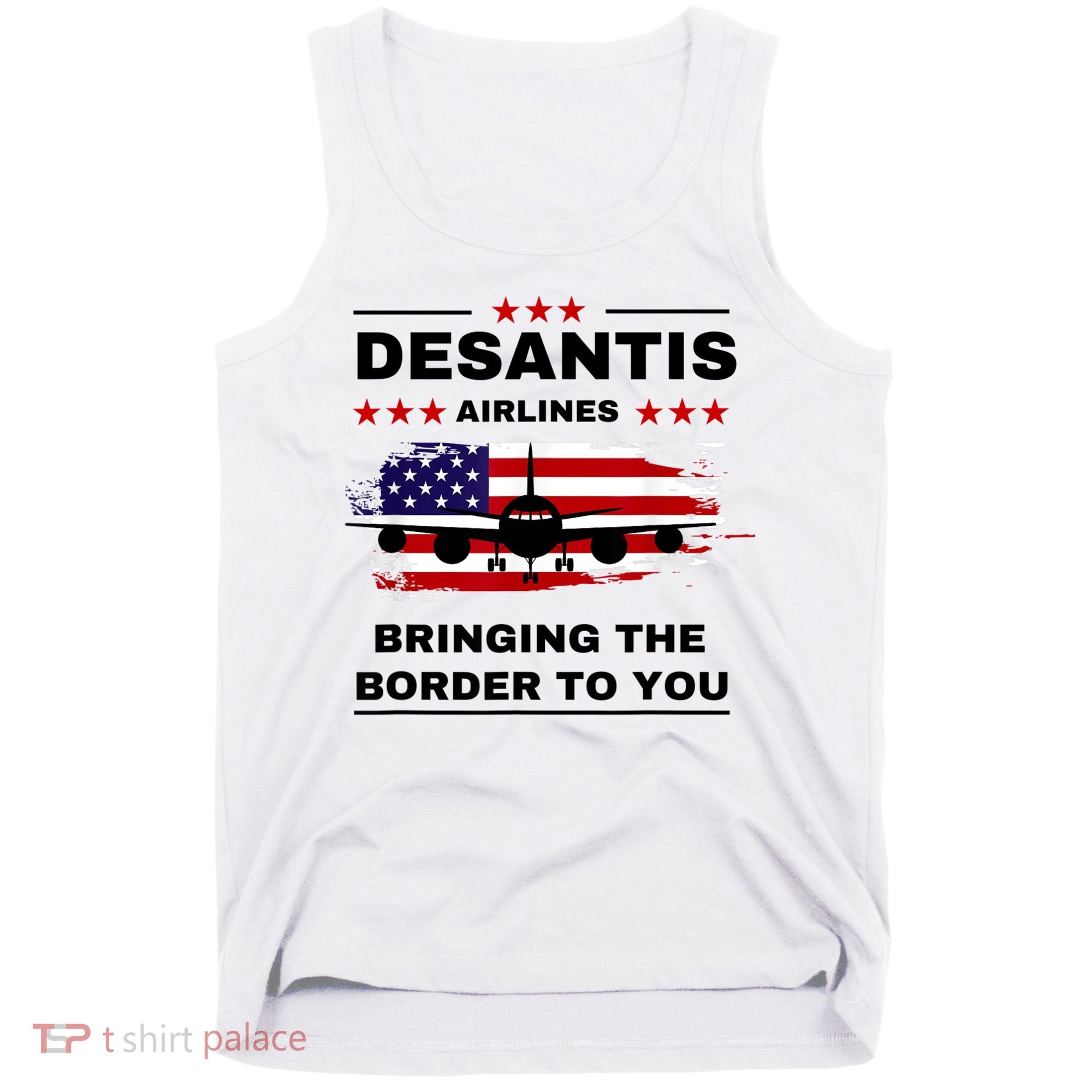 DeSantis Airlines Funny Political Meme Ron DeSantis USA Flag Tank Top