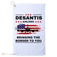 DeSantis Airlines Funny Political Meme Ron DeSantis USA Flag Golf Towel thumb 0