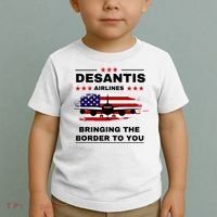 DeSantis Airlines Funny Political Meme Ron DeSantis USA Flag Toddler T-Shirt thumb 2