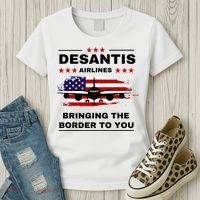 DeSantis Airlines Funny Political Meme Ron DeSantis USA Flag Women's T-Shirt thumb 3